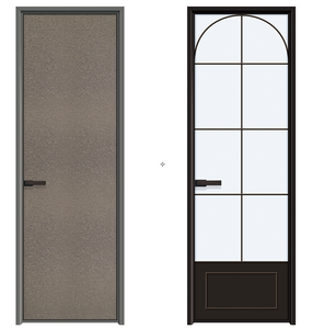 Deioux Factory Supply - Prix réduit - Nouvelle conception - Portes intérieures à charnières pour salle de bain / Porte à battant en aluminium - Product Image 1