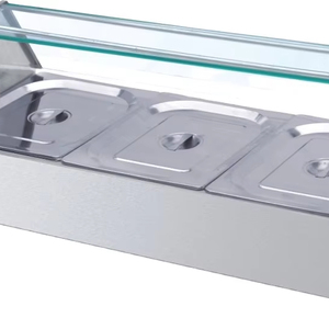 Bain <span class=keywords><strong>Marie</strong></span> เครื่องอุ่นอาหาร3ถาดสแตนเลสสตีลบุฟเฟต์ไฟฟ้า - Product Image 2