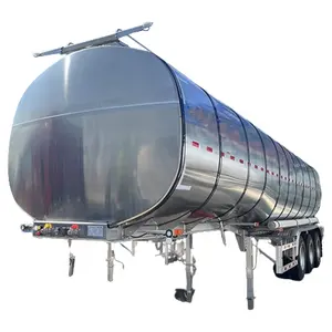 Fuel Tank Semi Trailer 40000-50000L Tri-axle stainless steel milk tank/fuel transport tanker semi truck trailer For Sale