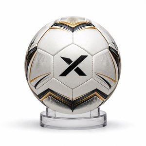 Ballon de football personnalisé de collection |   Blanc Noir Or |   Logo X |   Fabricant OEM ODM |   Design haut de gamme |   Qualité supérieure - Product Image 1