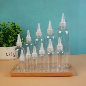 Empty 60ml 100ml 150ml clear <b>Plastic</b> Hair Oil Squeeze Applicator Packaging Bottle With Twist-open Dispensing <b>Cap</b> - Product Image 3