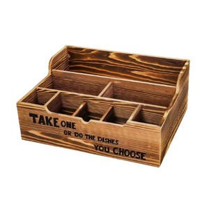 Caja de almacenamiento de vajilla de madera para platos, tazas y utensilios de fiesta, cumpleaños, uso doméstico, para llevar o para lavar platos, a tu elección - Product Image 5