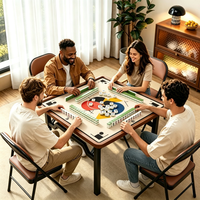 Tapis de table Mahjong géométrique abstrait Bauhaus imprimé sur mesure, tapis de jeu Mahjong carré de 80 cm, couverture de table OEM ODM en gros
