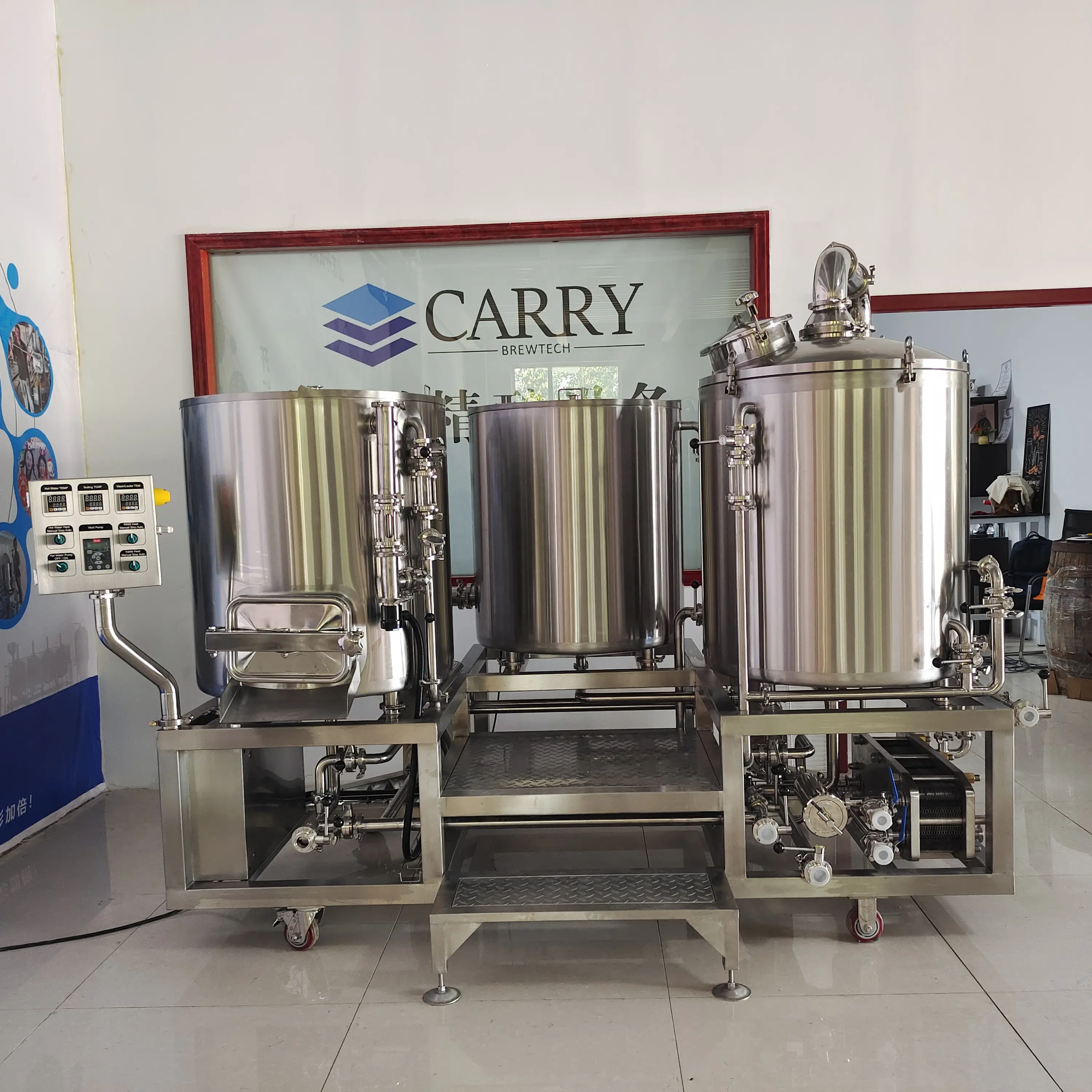 Pilot Brewing System โรงเบียร์นาโนอุปกรณ์การต้มเบียร์1bbl 2bbl 3bbl 4bbl 5bbl ระบบโรงเบียร์