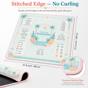 Tapis de Mahjong Américain Esthétique Bleu Menthe Agrumes Tropicaux, Housse de Table Antidérapante et Imperméable avec Guide des Règles pour Jeux de Cartes - Product Image 4