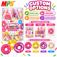 Bonbons durs fruités en forme de beignets personnalisés en usine, sucettes