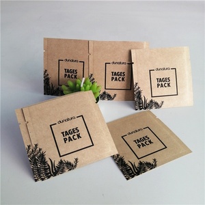 3 Side Seal Pouch Sachet With Resealable Zipper For Coffee Tea Powder Sample Packet / Craft Paper Bio Degradable Plastic Bag