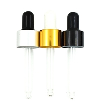 OEM Wholesale 18-410 compte-gouttes en verre or/argent/noir capuchon en aluminium avec ampoule en caoutchouc et pipette en verre