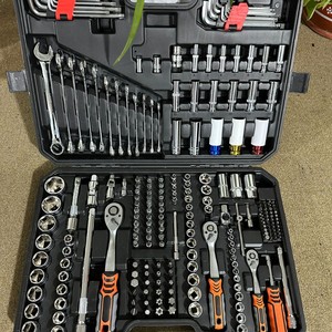 222Pcs Set Perkakas Soket Otomatis, Kunci Ratchet 1/4"&1/2", Batang Ekstensi, Universal Joint, Mata Obeng, Perlengkapan Perbaikan Mobil - Product Image 6