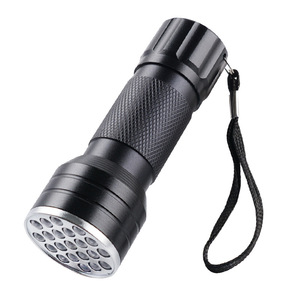 Uv Flashlight Blacklight Aluminum Alloy Body <b>Push</b> <b>Button</b> <b>Switch</b> Dry Battery Powered Industrial Use Brushed Finish - Product Image 1