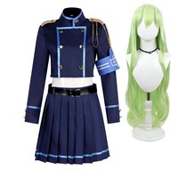 Kostum pesta Halloween biru arsip Tachibana Hikari Nozomi Cosplay hijau panjang wig bergelombang GAHC-026