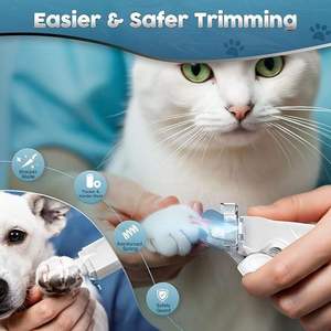 Coupe-griffes et <span class=keywords><strong>lime</strong></span> à <span class=keywords><strong>ongles</strong></span> 2-en-1 pour chiens et chats, silencieux et lumineux, outil de toilettage pour animaux de compagnie de grande et petite taille, best-seller - Product Image 4