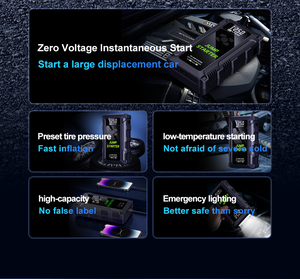 Портативное пуско-зарядное устройство Dar с воздушным компрессором, 12 В, 24 В, автомобильный джемпер для автомобилей, 6000 мАч - Product Image 3