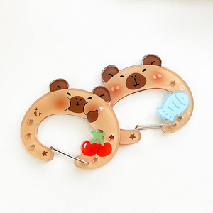 Mousqueton de rangement transparent en acrylique motif animal de dessin animé Fun Cappi pour porte-clés d'étudiant, vente en gros - Product Image 4