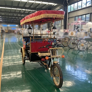 Triciclo eléctrico de alta calidad con capota de borlas rojas para turismo, atracciones turísticas, vacaciones y fotos de bodas - Product Image 3