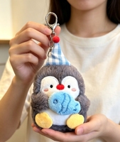 Adorable Pingouin en Peluche Doux et Portable, Figurine Pendentif pour Sac d'École, Porte-clés, Accessoire de Poupée