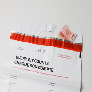 Sac de sécurité gris avec poignée, numéro de série unique et code-barres, enveloppe anti-effraction pour preuves - Product Image 3
