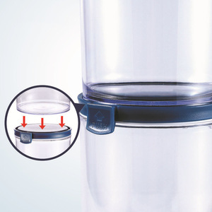 Transparent Airtight Plastic Storage Containers Cylinder Clip-On Lid For Food Grain <b>Cereal</b> Moisture Proof Blue And White 6501 - Product Image 3