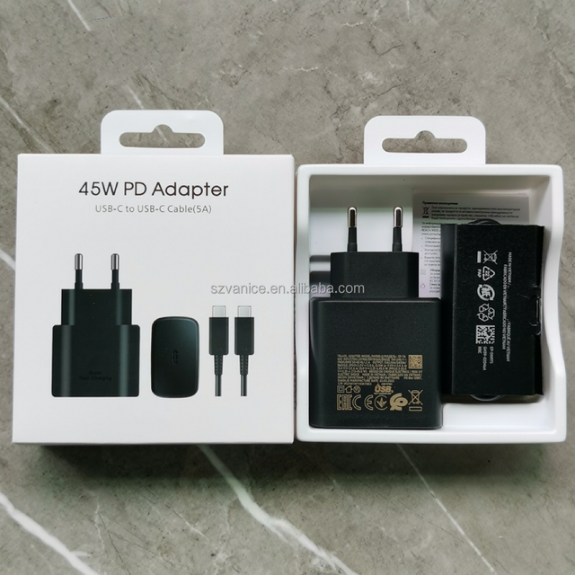 For Samsung Original Charger 45w PD Super Fast Charging 45W USB-C Power Adapter for Samsung S20 S21 S22 S23 Note 20