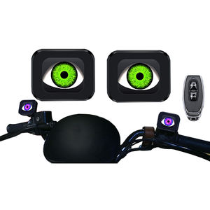 <span class=keywords><strong>2</strong></span>件摩托车照明装饰灯12V-36V恶魔眼睛带无线遥控发光二极管眼睛发光二极管氛围灯 - Product Image 1