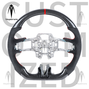 Volante de fibra de carbono seco de cuero LED adecuado para modelos <span class=keywords><strong>Ford</strong></span> <span class=keywords><strong>Mustang</strong></span> GT <span class=keywords><strong>2005</strong></span>-2009 <span class=keywords><strong>Shelby</strong></span> - Product Image 1