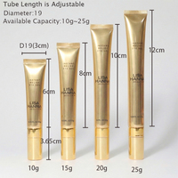 Nouveau Tube Cosmétique de Luxe 20ml en Alliage de Zinc Sérigraphié avec Tête de Massage, pour Crème Contour des Yeux et Sérum Réparateur, avec Bouton Interrupteur