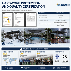 Pérgola Retráctil en Oferta con Panel Lateral de Vidrio para Terraza, Área de Entretenimiento al Aire Libre en Penthouse - Product Image 4