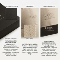 Caja de Cartón Negra de Lujo con Logotipo Personalizado, Funda Interior Inclinada, Caja de Regalo Rígida para Gorra Premium