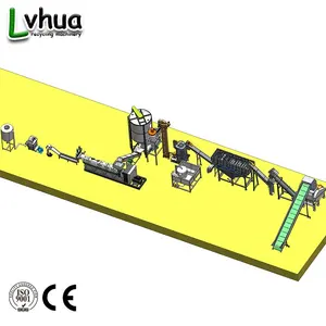 Ligne de broyage de film pp pe, déchets, films plastiques, recyclage et machine à laver, contrôle automatique PLC