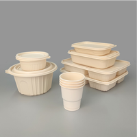 Assiette jetable en amidon de maïs sectionnelle à 4 compartiments, plateau alimentaire biodégradable