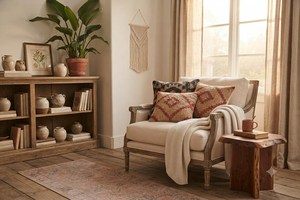 Juego de 4 Fundas de Almohada Boho, Fundas de Cojín con Diseño Tribal Geométrico, Negro, Beige, Rojo Óxido, Decoración del Suroeste, Decoración para el Hogar - Product Image 5