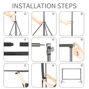 150 inch 16:9 3D di động gấp Màn hình phim HD nhăn chống trong nhà ngoài trời Màn hình máy chiếu - Product Image 5
