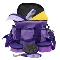 Kits de toilettage pour chevaux, ensemble de brosses pour chevaux avec grattoir à sabots, grattoir à sueur, couleur rouge