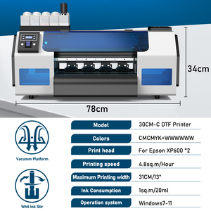 Envío Gratis desde Almacén en EE. UU. Impresora DTF de 30 cm A3 Xp600 de Doble Cabezal, Máquina de Transferencia Directa a Película para Camisetas con Agitador - Product Image 3