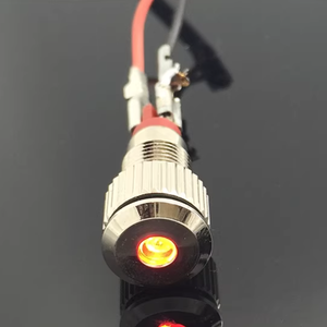 Luz indicadora LED GQ8F D6V verde, panel de 8 mm, conector de soldadura, IP67, resistente al agua y al polvo, componente electrónico - Product Image 1