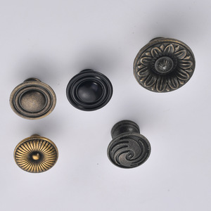 Antique Style Cabinet <b>Knobs</b> Zinc Alloy Round European Design Durable Furniture Handle - Product Image 3