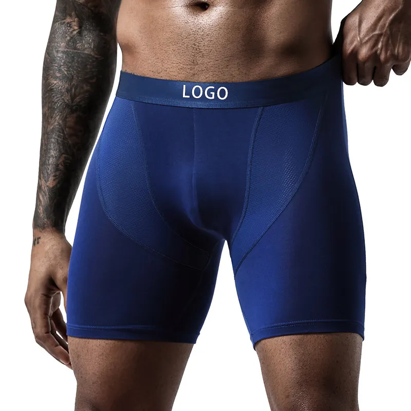cuecas boxer new design breathable large male boxer underwear lengthen tight running sport panties shorts custom men sport short