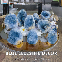 Géode de célestine bleue naturelle en gros, amas de quartz, cristal de guérison pour la décoration de la maison, autres artisanats en cristal