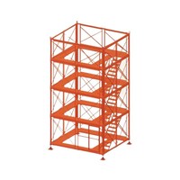 Cage d'échelle de sécurité modulaire en acier WACO pour la construction de ponts, vente directe d'usine