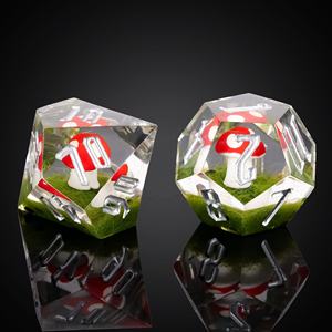 Pour Udixi Donjons et Dragons personnalisables Ensemble <span class=keywords><strong>de</strong></span> dés polyédriques à tranchants 7 pièces en résine <span class=keywords><strong>de</strong></span> champignon rouge pour jeux RPG - Product Image 3