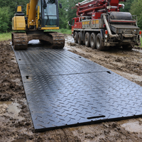 Tapis de protection du sol en HDPE de qualité supérieure, panneau routier temporaire robuste pour la construction, épaisseur 10-15 mm, 4x8 pieds