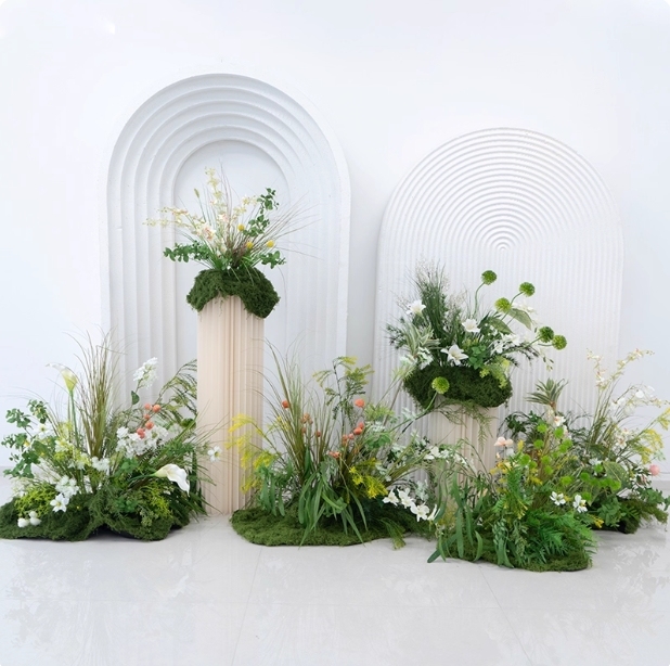 Detachable Elegant Floral Photography Props Popular Forest Background Decorative Green Plant Silk Wedding Artificial Greenery