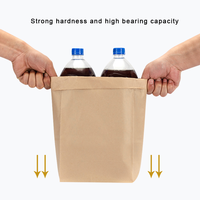Sacs en papier kraft brun SOS personnalisés recyclés de qualité alimentaire pour emporter, sacs en papier jetables pour emporter avec votre propre logo
