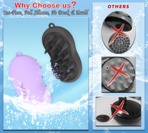 Peine y Cepillo para Bebé de Silicona 100% de Grado Alimenticio Modelo YS 11, Cuidado del Cuero Cabelludo y Masajeador, Color Personalizado - Product Image 2