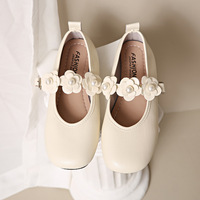 Nouvelles Chaussures Mary Jane pour Enfants 2026, Décoration Fleur Perle, Bout Carré, Cuir, Chaussures Filles, Vente en Gros, Usine OEM, Logo Personnalisé