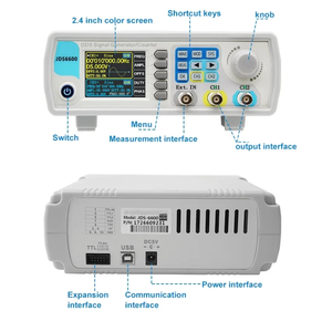 JDS6600 15/30/40/50/60MHz Dual CH DDS Generador de señal Función de contador Generador de pulsos de forma de onda arbitraria Enchufe de alimentación de EE. UU. - Product Image 2