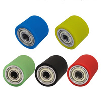 Petits rouleaux de roue en TPU PU à usage intensif personnalisés avec roulement à billes à assemblage central en aluminium