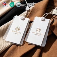 Étiquettes suspendues en papier recyclé épais 300 g/m² ZX avec cordon en chanvre pour les marques de vêtements en jean, étiquettes écologiques en PVC