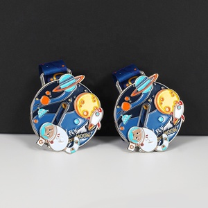 Medaglia Novità a Forma Irregolare di Animale dello Zoo, Design 'Un Giorno allo Zoo', Personaggio Cartoon in Smalto con Cordino Colorato per Bambini, per Fun Run - Product Image 6