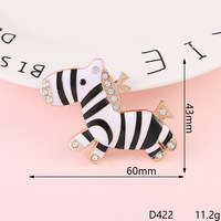 Accessoires de bijoux DIY en alliage électroplaqué, ornements animaux zèbre faits à la main